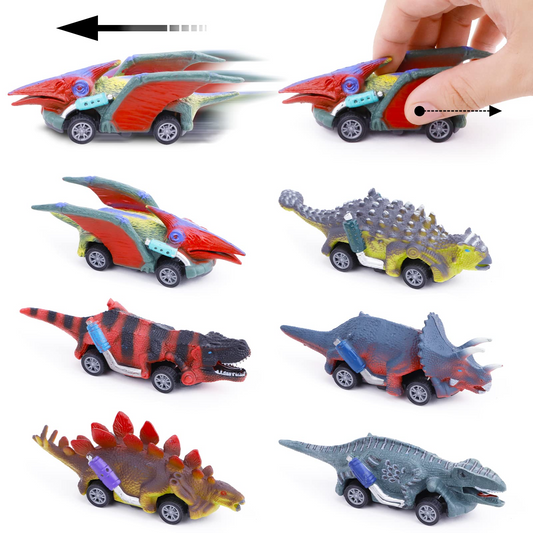 恐竜 おもちゃ リターンカー 車 ６点セット ミニカー 玩具