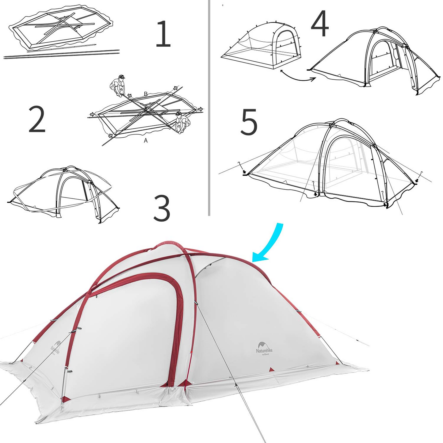 テント アップグレード版 アウトドア登山テント ゆったり前室